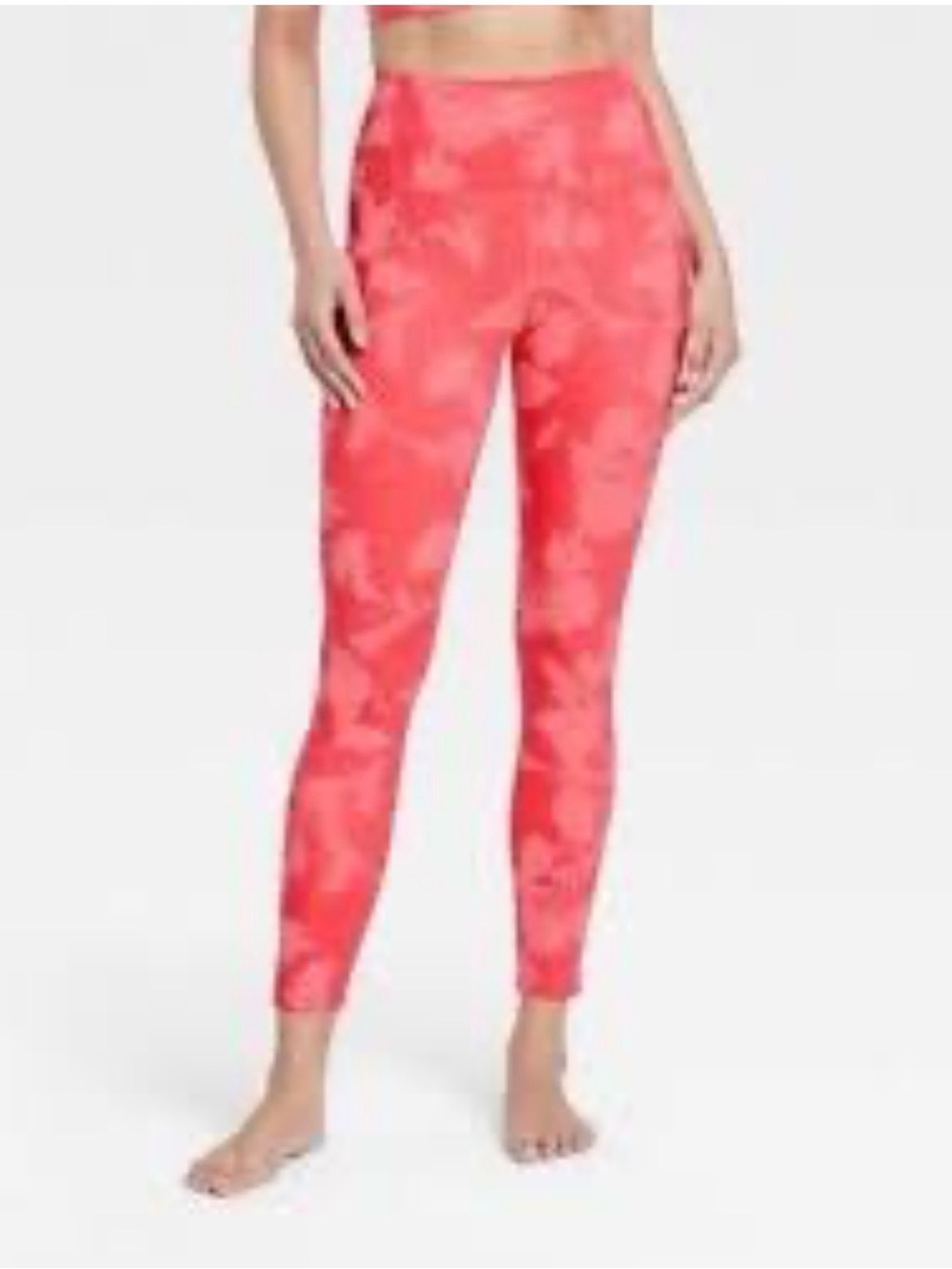 ALL IN MOTION Brushed Sculpt High Waisted Floral Leggings Coral Women’s Small